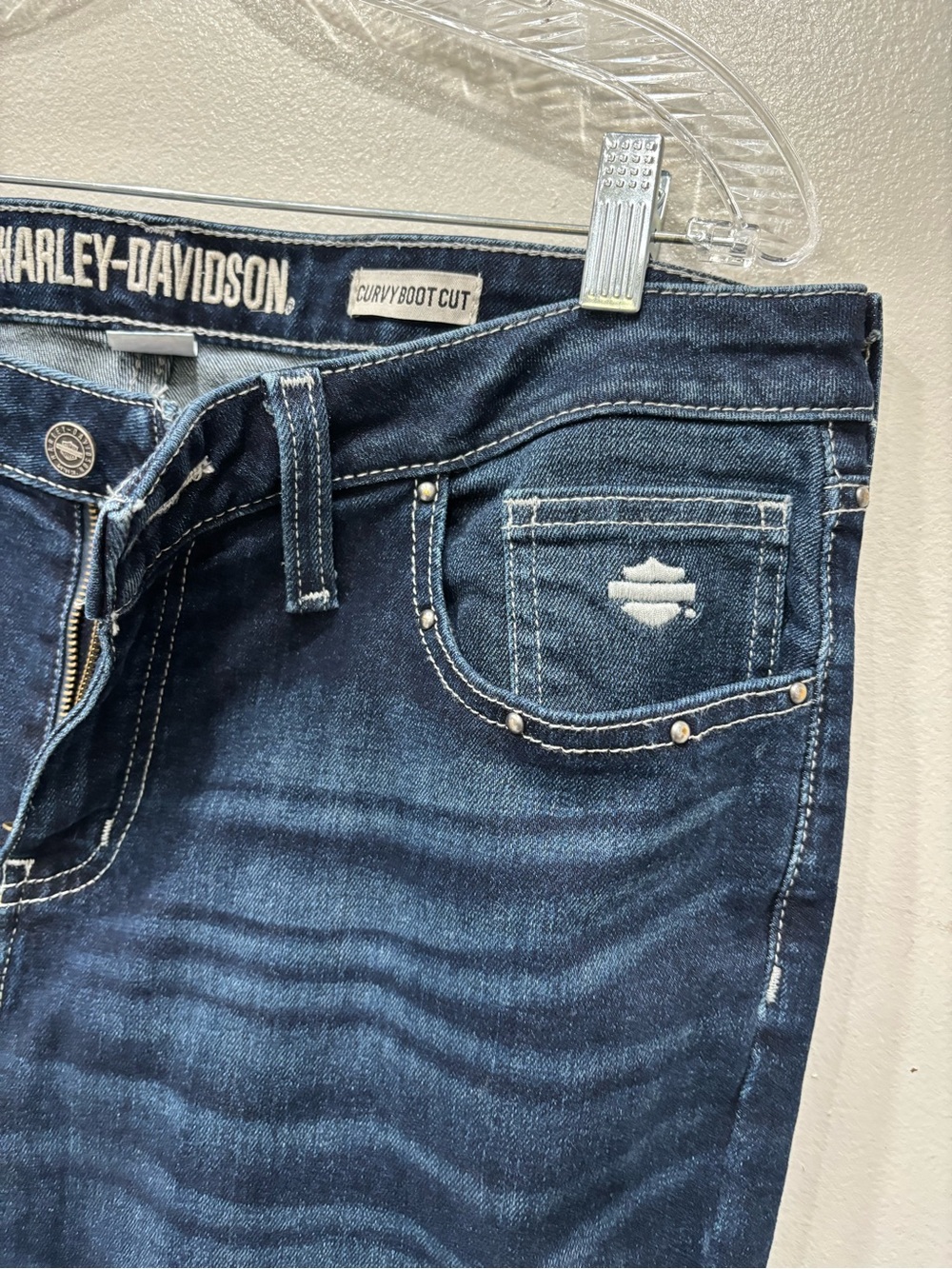 Harley Davidson Curvy Bootcut Stretch Jeans Women’s Size 32 - Picture 5 of 13